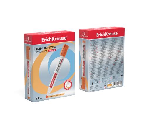 Tekstimerkki ERICH KRAUSE Visioline V-40, oranssi