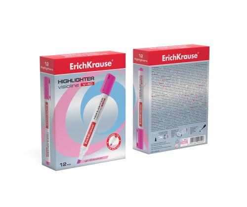 Tekstimerkki ERICH KRAUSE Visioline V-40, pinkki