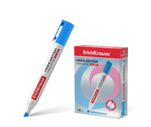 Tekstimerkki ERICH KRAUSE Visioline V-40, sininen