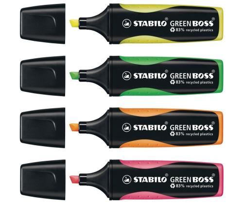 Sarja tekstimerkkejä STABILO Green Boss 4 väriä