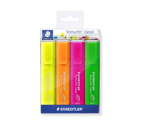 Sarja tekstimerkkejä STAEDTLER 364 4 värin sarjassa