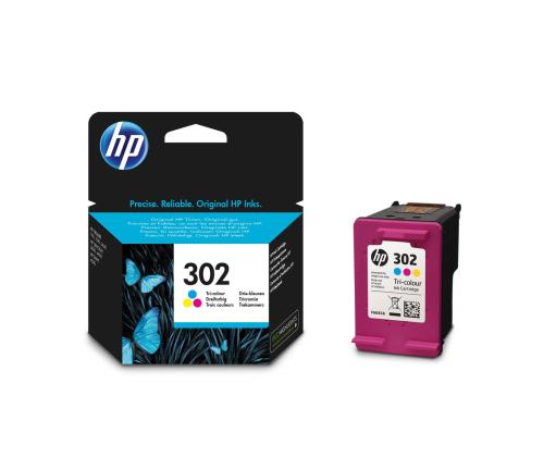 Mustesuihkukasetti HP 302 (F6U66AE) värillinen