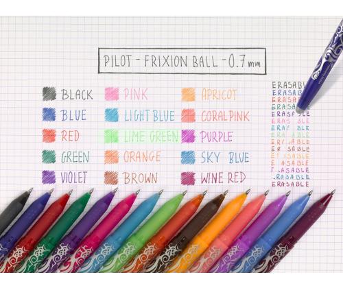 Mustekynä korkilla PILOT Frixion pyyhittävä 0,7 mm punainen