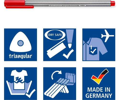 Mustekynän sarja STAEDTLER Triplus Fineliner 334 0,3mm 10 väriä