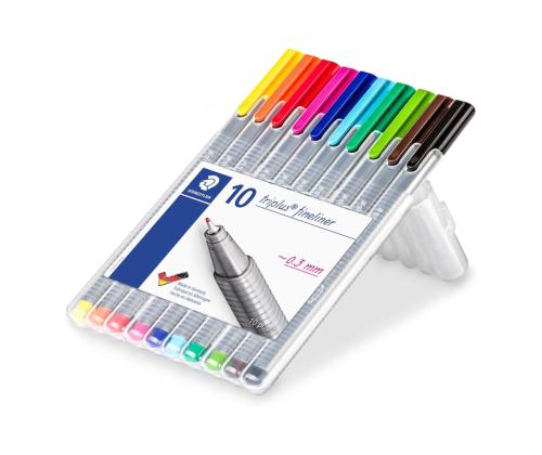 Mustekynän sarja STAEDTLER Triplus Fineliner 334 0,3mm 10 väriä