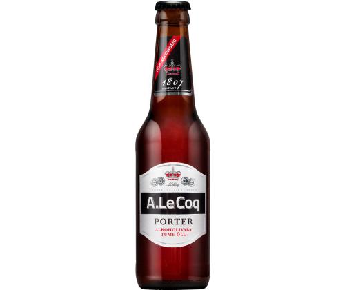 A. LE COQ alkoholiton olut Porter tumma 33cl (pullo)