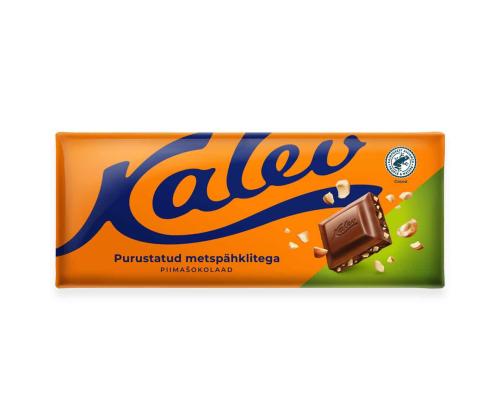 Maitosuklaata hasselpähkinöillä KALEV 200g