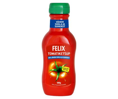 FELIX Tomaattiketsuppi vähemmällä sokerilla ja suolalla 980g