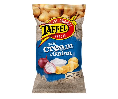 TAFFEL Smetana sipulilla maustettua perunalastuja 180g