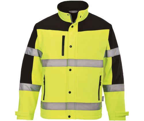 Työtakki Hi-Vis kaksisävyinen Softshell, keltainen, XL