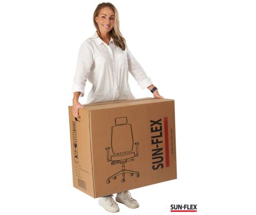 Toimistotuoli SUN-FLEX HB 250505, jossa on pääntuki, tavalliset käsinojat/kankainen Onyx Black+musta alum. alumiini. jalusta