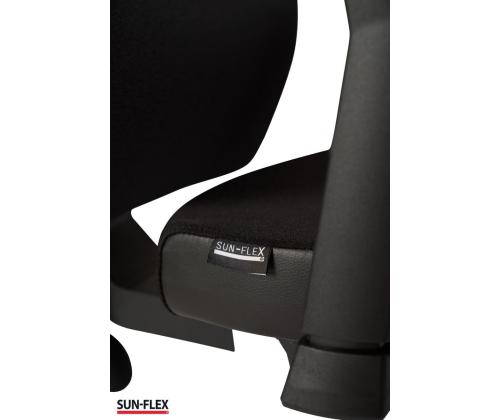 Toimistotuoli SUN-FLEX HB 250505, jossa on pääntuki, tavalliset käsinojat/kankainen Onyx Black+musta alum. alumiini. jalusta