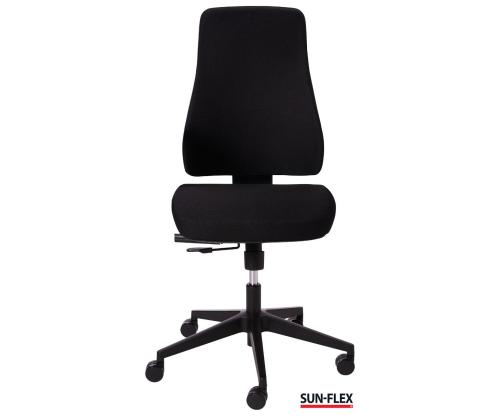 Toimistotuoli SUN-FLEX MB 250405, 4D säädettävät käsinojat/musta kangas+mustat jalkatuet