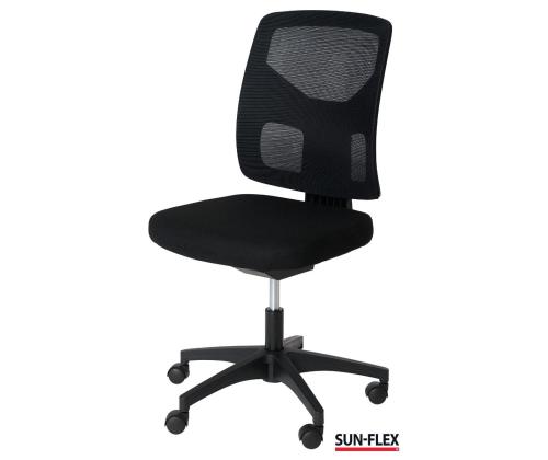Työtuoli SUN-FLEX MESH 250305, selkänoja verkko, 4D säädettävät käsinojat/ musta kangas+musta jalkalista