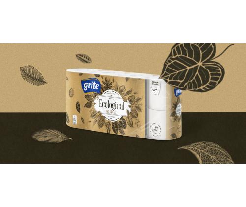 WC-paperi 3-kerroksinen GRITE Ecological 8rl pakkauksessa