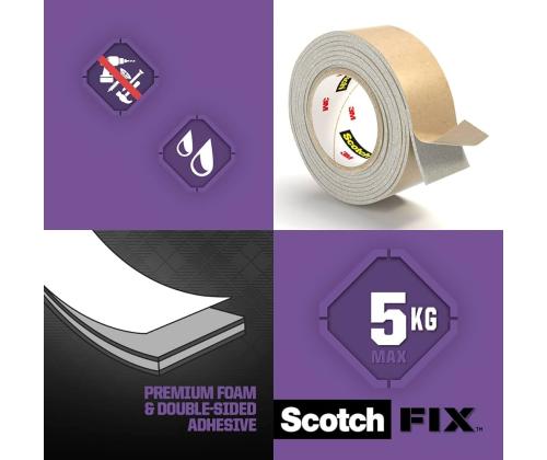 Kaksipuolinen vaahtomuoviteippi 19 mm x 1,5 m 3M SCOTCH Mirror™