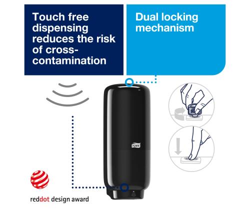 Vaahtosaippua-annostelija TORK S4 vaahto- ja nestesaippuateline sensorilla 1L