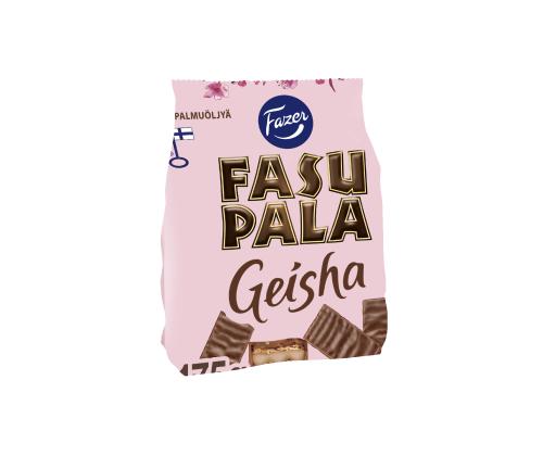 Vohvelit GEISHA Fasupala hasselpähkinäkermatäytteellä, kuorrutettu maitosuklaalla 175 g