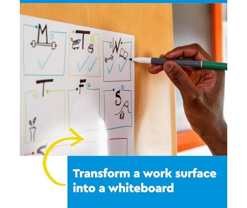 Itsekiinnittyvä liitutaulu rullassa POST-IT Easy Erase 1220x1830mm valkoinen