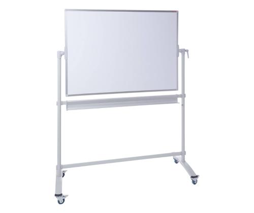 Valkotaulu pyörillä 2000x1200mm kaksipuolinen pyörivä akselin ympäri E3 keraaminen kiiltävä pinta 2x3
