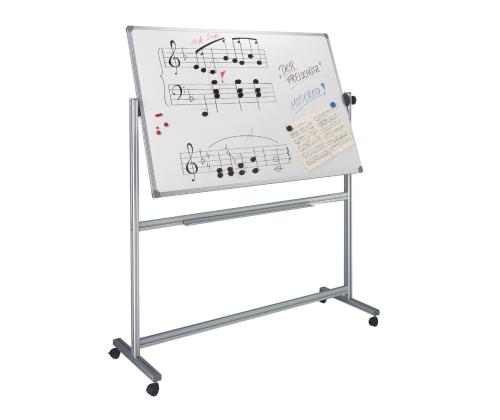 Valkotaulu pyörillä 2000x1200mm kaksipuolinen pyörivä akselin ympäri E3 keraaminen kiiltävä pinta 2x3