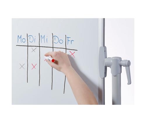 Valkotaulu pyörillä 2000x1200mm kaksipuolinen pyörivä akselin ympäri E3 keraaminen kiiltävä pinta 2x3