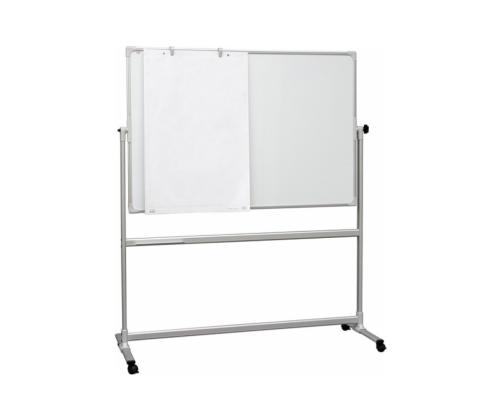 Valkotaulu pyörillä 2000x1200mm kaksipuolinen pyörivä akselin ympäri E3 keraaminen kiiltävä pinta 2x3