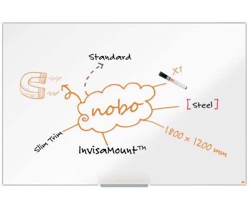 Valkoinen taulu NOBO ImpressionPro teräs 1800x1200mm