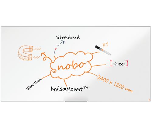 Valkoinen taulu NOBO ImpressionPro teräs 2400x1200mm