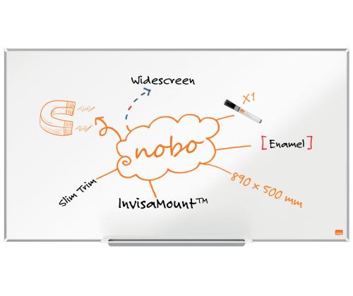 Valkoinen laatta NOBO ImpressionPro Wide Enamel 40"