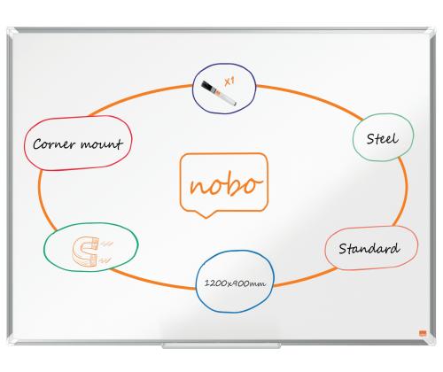 Valkoinen taulu NOBO Premium Plus teräs 1200x900mm