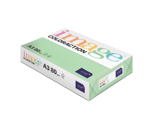 Värviline paber A3 80g IMAGE Coloraction nr.65 pastelne roheline (Forest) 500 lehte