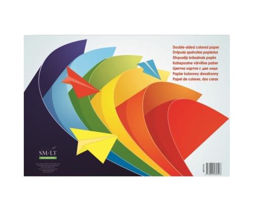 Värviline paber SMLT A3 80g kahepoolne 8 värvi 16 lehte