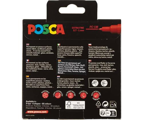 Väritussi UNI Posca PC1M 0,7 mm (vakiovärit) 8 väriä