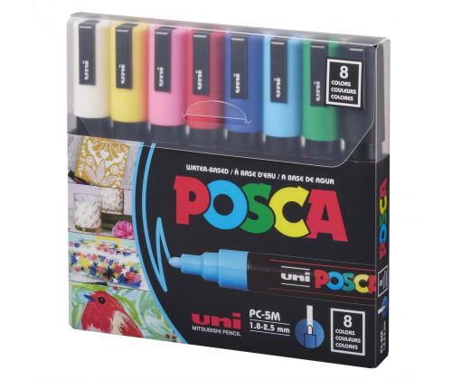 Värimerkki UNI Posca PC-5M 8 perusvärin sarja