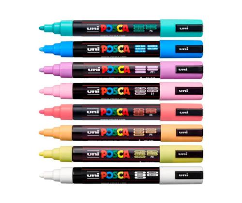 Värimerkki UNI Posca PC-5M pastellivärien setti 8 kpl