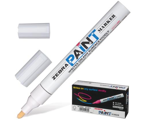 Värimerkki ZEBRA Paint (metalli, lasi, muovi) 3mm valkoinen