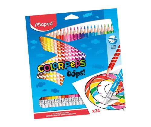 Värikynä MAPED ColorPeps Oops pyyhekumin kanssa 24 väriä
