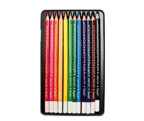 Puuvärikynä 12 väriä Fiorello metalli pakkauksessa