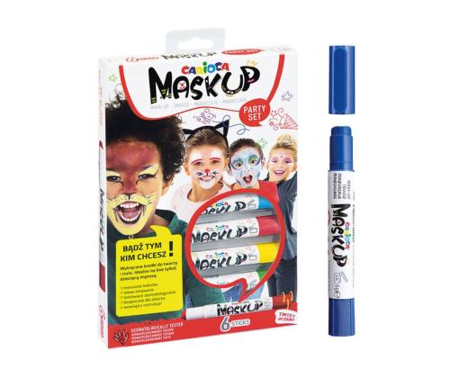 Kuitukärkikynä 6 väriä Carioca kasvolle