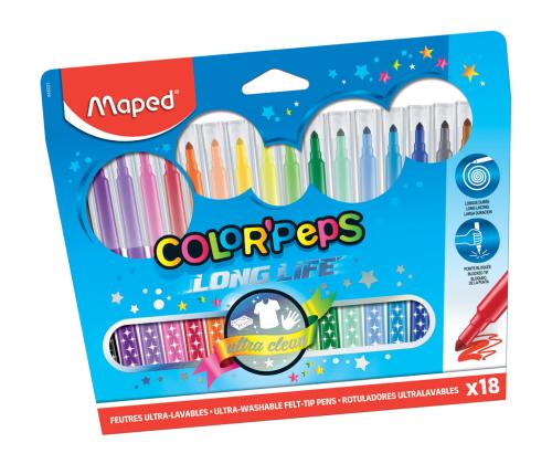 Kuitukärkikynä 12 väriä Maped Color Peps Monster