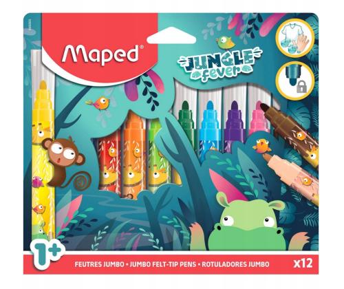 Kuitukärkikynä Maped Jungle Fever Jumbo 12