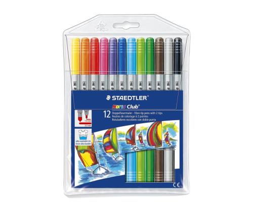 Huopakynät STAEDTLER Noris Club, 2 kärkeä, 12 väriä