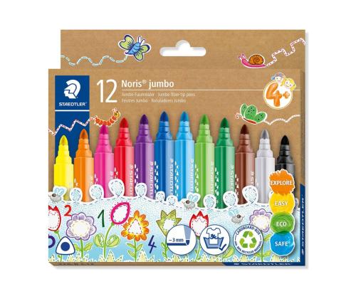 Kuitukärkikynä 12 väriä Staedtler Noris Jumbo