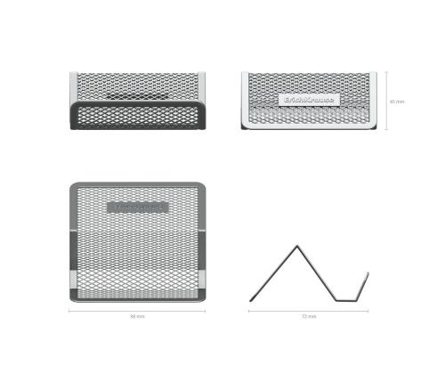 Käyntikorttiteline pöytään metalli hopea 30 kortille ERICH KRAUSE