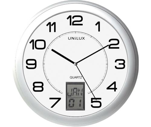 Seinäkello UNILUX Intinct 31cm hopea