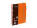 Konttorikirja A5 100a kuminauhalla rekisterilla oranssi