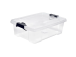Läpinäkyvä säilytyslaatikko lukittavalla kannella 450x340x205mm 22L