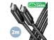 KAAPELI USB-C USB-C 2M 240W/BRAID BLK BUCM2-CM20AB AXAGON