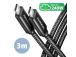 KAAPELI USB-C USB-C 3M 240W/BRAID BLK BUCM2-CM30AB AXAGON